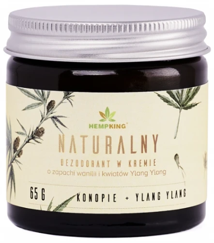 Naturalny dezodorant konopny z CBD o zapachu wanilii i kwiatów Ylang Ylang 65g, Biowen