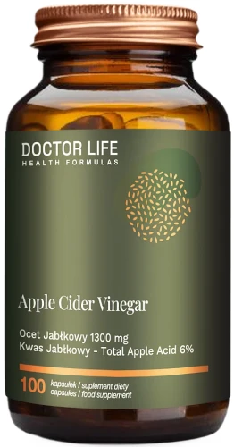 Apple Cider Vinegar 1300 mg Ocet Jabłkowy 100 kaps, Doctor Life.webp