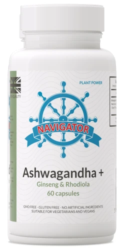 Ashwagandha Żeń-szeń Różeniec górski VEGE 60 kapsułek, Navigator