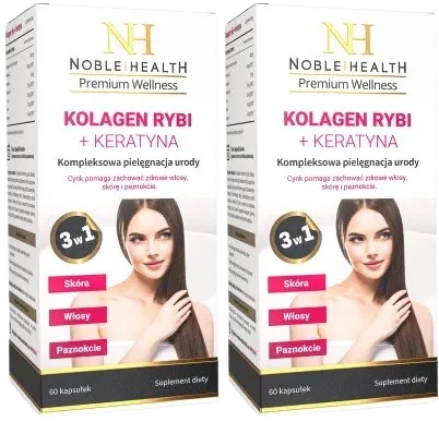 2 x Kolagen rybi + keratyna 60 kaps,, Noble Health.webp
