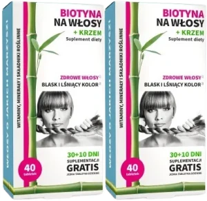 2 x Biotyna na włosy + krzem, Noble Health