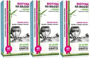 3 x Biotyna na włosy + krzem, Noble Health