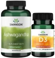 Zestaw Ashwagandha 450mg 100caps + D3 Witamina D-3 4000IU 90 kaps, Swanson.webp