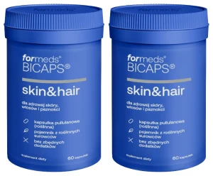 Zestaw 2x ForMeds BICAPS SKIN&HAIR 60 kapsułek - Włosy Skóra Paznokcie