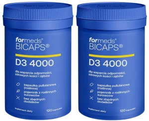 Zestaw 2x - ForMeds BICAPS D3 4000 120 kapsułek - Układ Immunologiczny