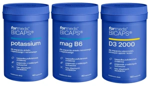 Zestaw BICAPS MAG B6 + POTASSIUM + D3 2000, ForMeds