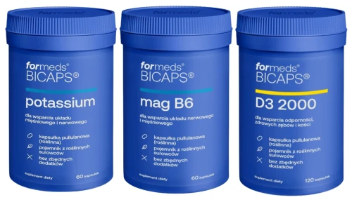 Zestaw BICAPS MAG B6 + POTASSIUM + D3 2000, ForMeds
