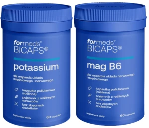 Zestaw ForMeds BICAPS MAG B6 60 kapsułek + POTASSIUM 60 kapsułek - Układ Nerwowy Ciśnienie Krwi i Mięśnie