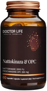 Doctor Life Nattokinaza 2000Fu & OPC 250mg 60 kapsułek - Krążenie Glukoza Cholesterol