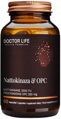 Nattokinaza 2000Fu &amp; OPC 250mg 60 kaps, Doctor Life.webp