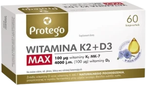 Salvum Protego Witamina K2+D3 MAX 60 kapsułek - Odporność Kości Mięśnie