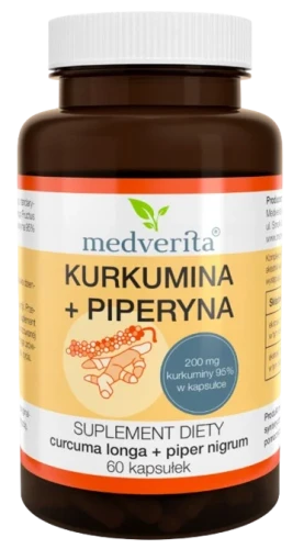 Kurkumina + Piperyna 60 kapsułek, Medverita.webp