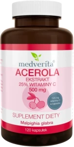 Acerola 500 mg 120 kapsułek, Medverita
