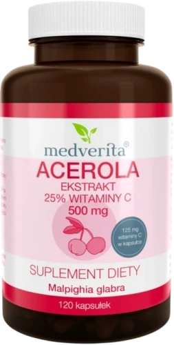 Acerola 500 mg 120 kapsułek, Medverita.webp