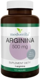 Arginina 500 mg 100 kapsułek, Medverita