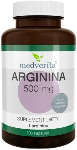 Arginina 500 mg 100 kapsułek, Medverita.webp