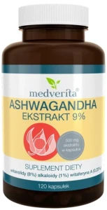 Ashwagandha 9% 120 kapsułek, Medverita