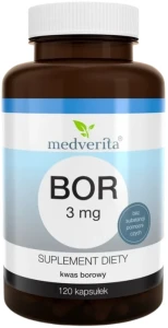 BOR 3 mg Kwas Borowy 120 kapsułek, Medverita