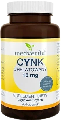 Cynk chelatowany 15 mg 90 kapsułek, Medverita.webp