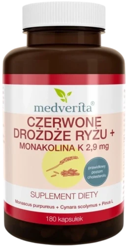 Czerwone drożdże ryżu+ 180 kapsułek, Medverita.webp