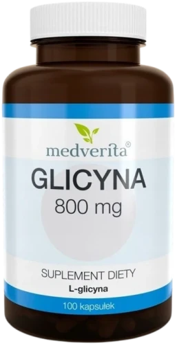 Glicyna 800 mg L-glicyna Aminokwas 100 kapsułek, Medverita.webp