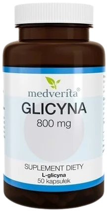 Glicyna 800 mg L-glicyna Aminokwas 50 kapsułek, Medverita.webp