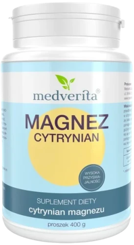Magnez cytrynian 400 g proszek, Medverita.webp
