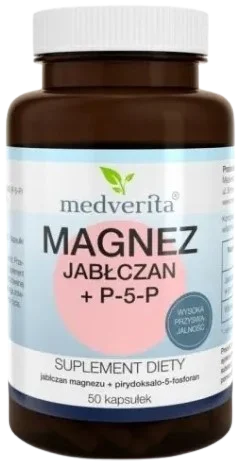 Magnez jabłczan + P-5-P 50 kapsułek, Medverita.webp