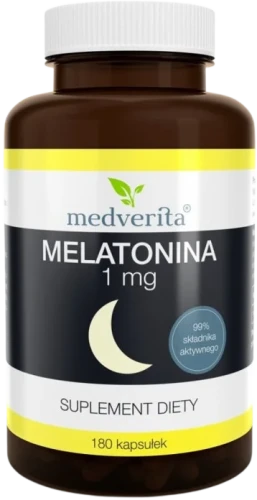 Melatonina 1 mg Melatonin 180 kapsułek, Medverita.webp