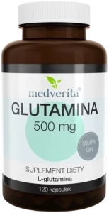Medverita Glutamina 500 mg 120 kapsułek - Układ Pokarmowy Metabolizm Mięśnie