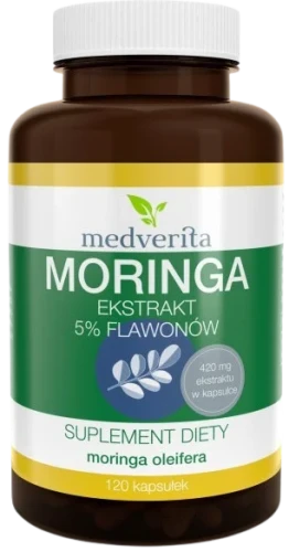 Moringa 5% Flawonów 120 kapsułek, Medverita.webp