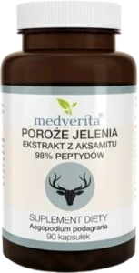 Medverita Poroże Jelenia 98% 300 mg 90 kapsułek - Stawy Mięśnie Odporność