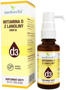 Witamina D3 2000 IU 30 ml/600 kropli, Medverita