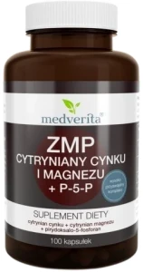 ZMP cytryniany Zn i Mg + P-5-P 100 kapsułek, Medverita