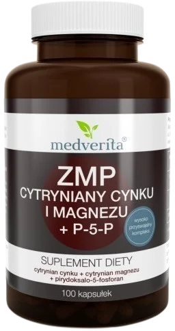 ZMP cytryniany Zn i Mg + P-5-P 100 kapsułek, Medverita.webp