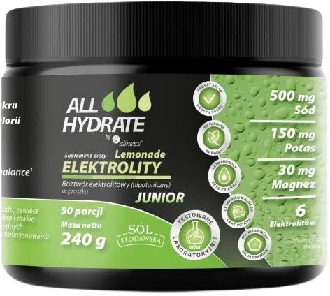 Elektrolity JUNIOR Lemonade 240g, 50 porcji, Aliness.webp
