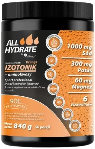 Izotonik Orange+aminokwasy 840g, 50 porcji, Aliness.webp