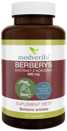 Medverita Berberys ekstrakt 400 mg 120 kapsułek, Medverita.webp