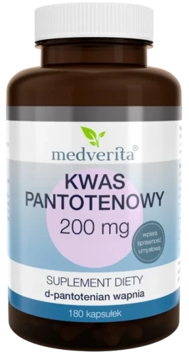 Kwas pantotenowy 200 mg 180 kapsułek, Medverita.webp