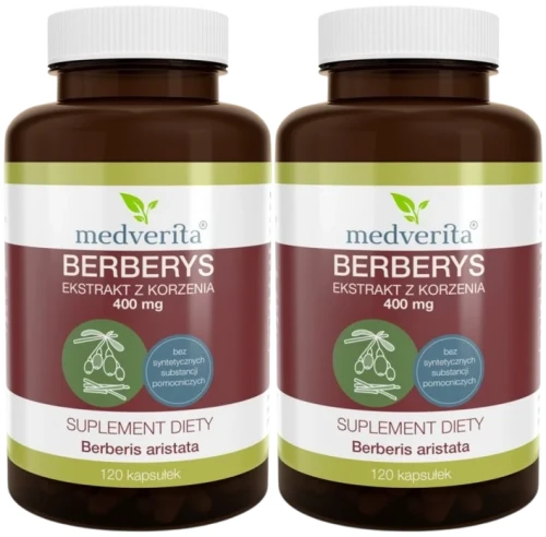 2 x Medverita Berberys ekstrakt 400 mg 120 kapsułek, Medverita.webp