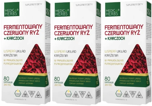 3 x Fermentowany czerwony ryż + karczoch, Medica Herbs.webp