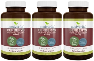 3 x Medverita Berberys ekstrakt 400 mg 120 kapsułek, Medverita