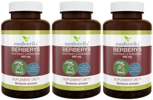 3 x Medverita Berberys ekstrakt 400 mg 120 kapsułek, Medverita.webp