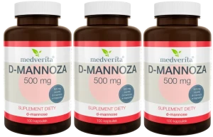 3 x D-mannoza 500 mg 100 kapsułek, Medverita