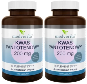 2 x Kwas pantotenowy 200 mg 180 kapsułek, Medverita