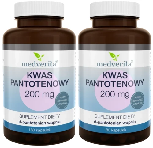 2 x Kwas pantotenowy 200 mg 180 kapsułek, Medverita.webp