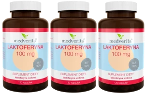 3 x Medverita Laktoferyna 100 mg 120 kapsułek - Odporność Przeciwwirusowe