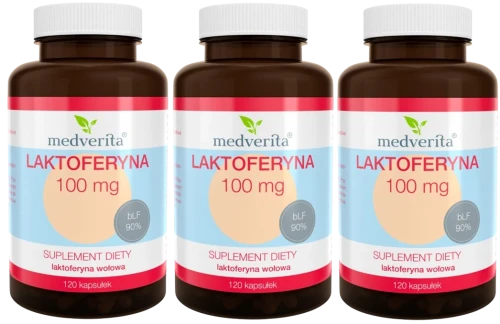 3 x Laktoferyna 100 mg 120 kapsułek, Medverita.webp