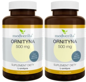 2 x Ornityna 500 mg 120 kapsułek, Medverita