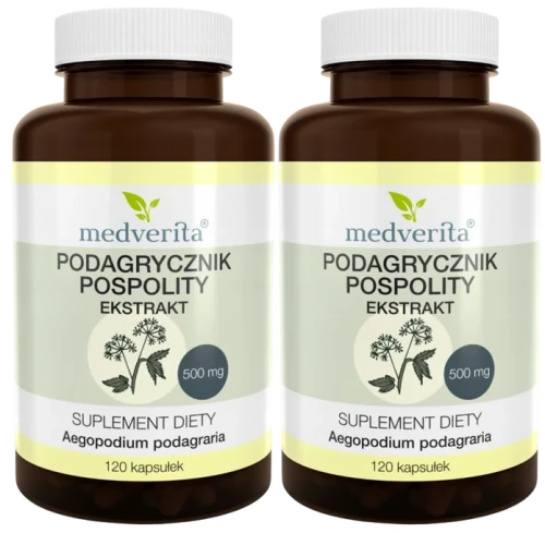 2 x Podagrycznik pospolity 500 mg 120 kaps, Medverita.webp